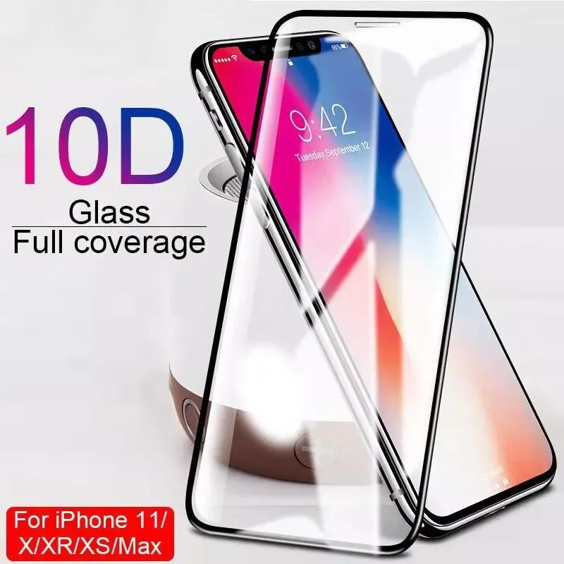 

WZH 10D protective glass for iPhone X XS 6 6S 7 8 plus glass screen protector for iPhone 11 Pro MAX XR X screen protection Case