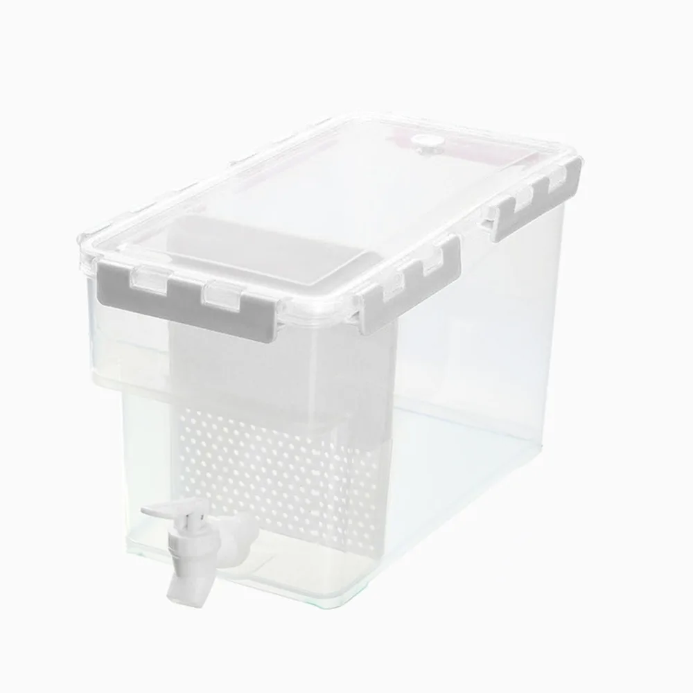 Прозрачный пластиковый чайник для холодной воды 3.5/6л с краном