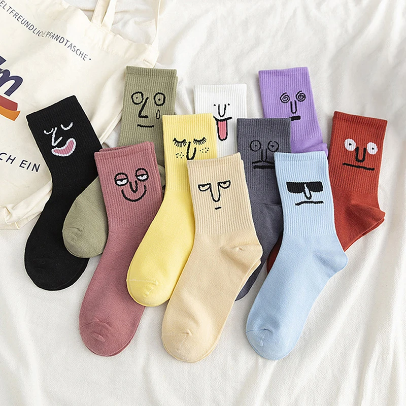 

1 Pair Korea Harajuku Trend Women Candy Colors Casual Funny Socks Girl Kawaii Socks Unisex Surprise Mid Women Crew Socks