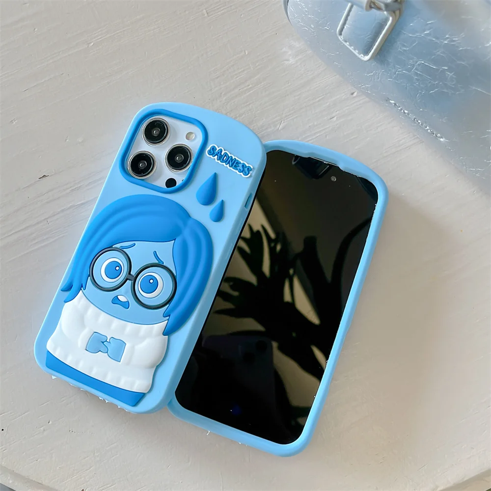 For iPhone 15 14 Plus 16 13 12 Pro Max 11 3D Cartoon Fashion Inside Out Sadness Silicone Phone Case Soft Back Cover Y2k (art.: 3920caa9fa8a0) - 3920caa9fa8a0