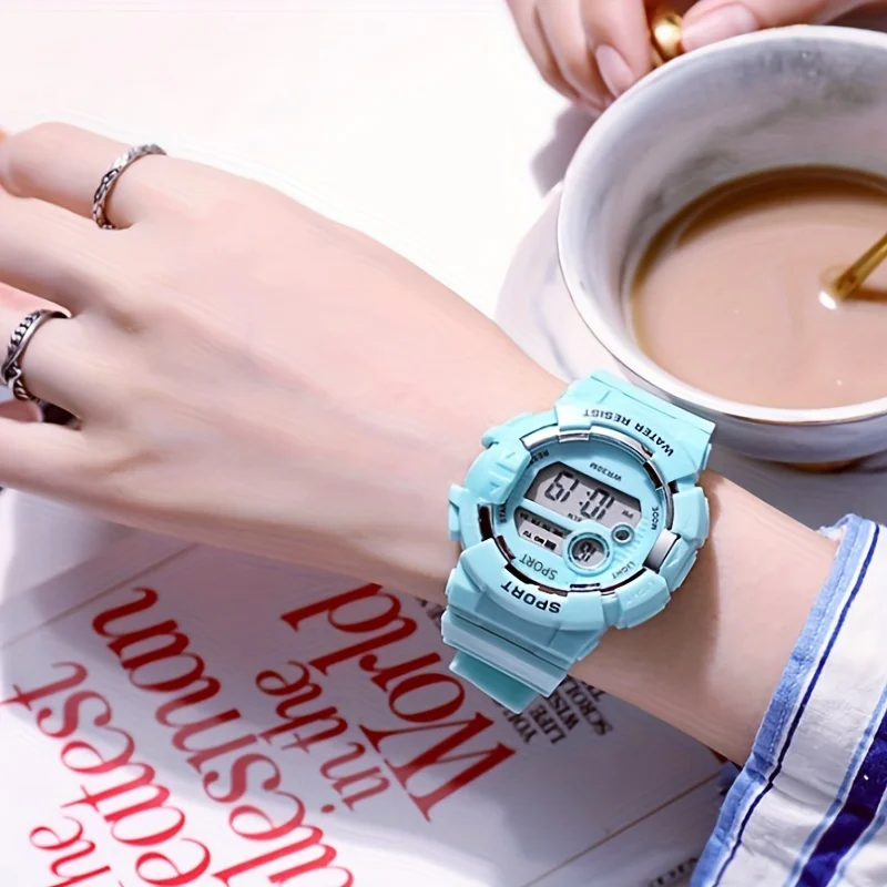 Модные повседневные часы Wecin для мужчин и женщин с большим цифровым дисплеем