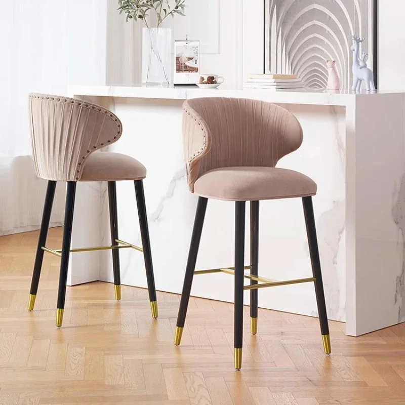 Домашний высокий табурет барная стойка стул для приема спинка бархатный барный