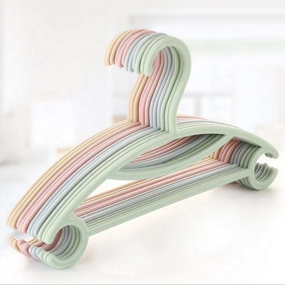 

20Pcs/set Plastic Kids Durable Clothes Hangers Non-slip Seamless Windproof Wet Dry Children Hanging Portable Wardrobe Storage