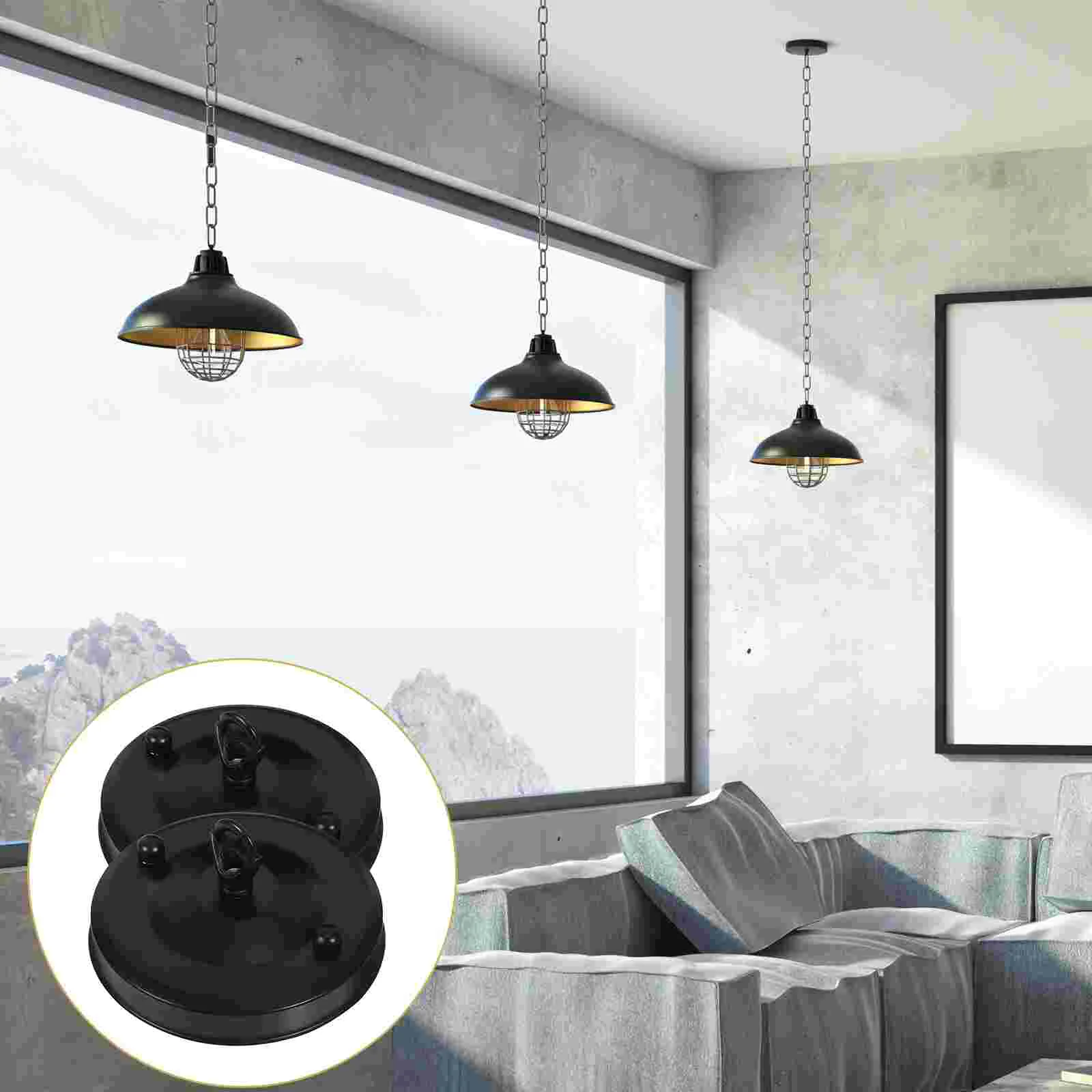 

Vintage Lamp Shades Pendant Metal Canopy Plate Lights Hardware For Ceiling Cover