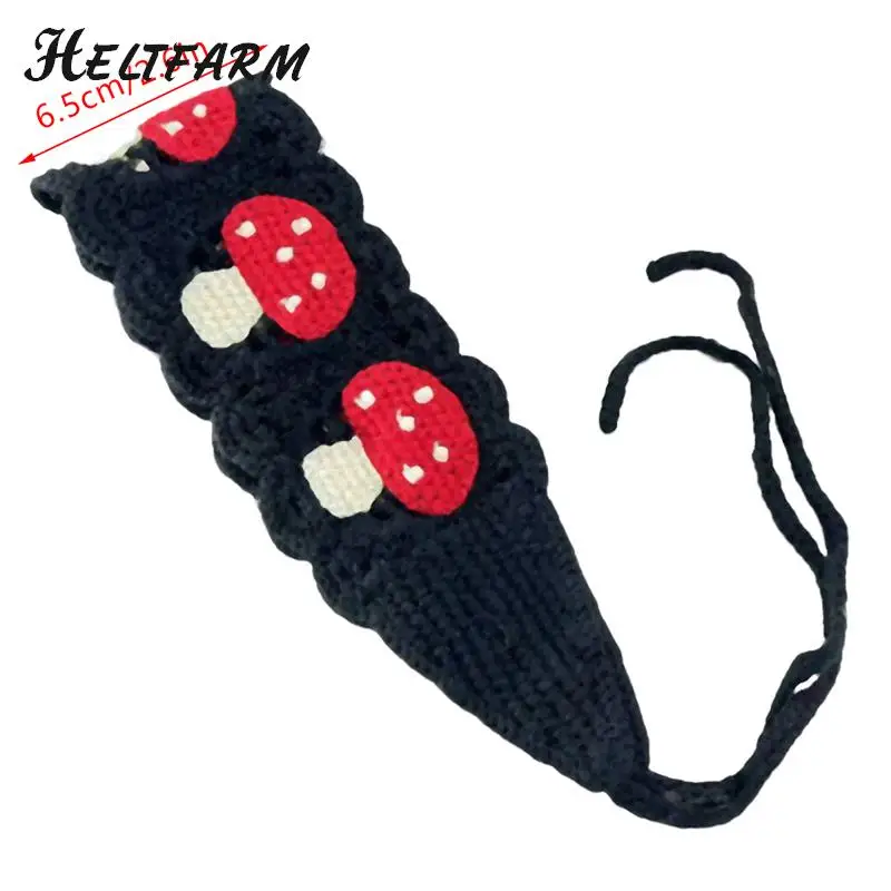 1Pcs Sweet Crochet Hair Band Girl Headwear Lady Hair Accessories Openwork Knit Mushroom Women Headbands images - 6