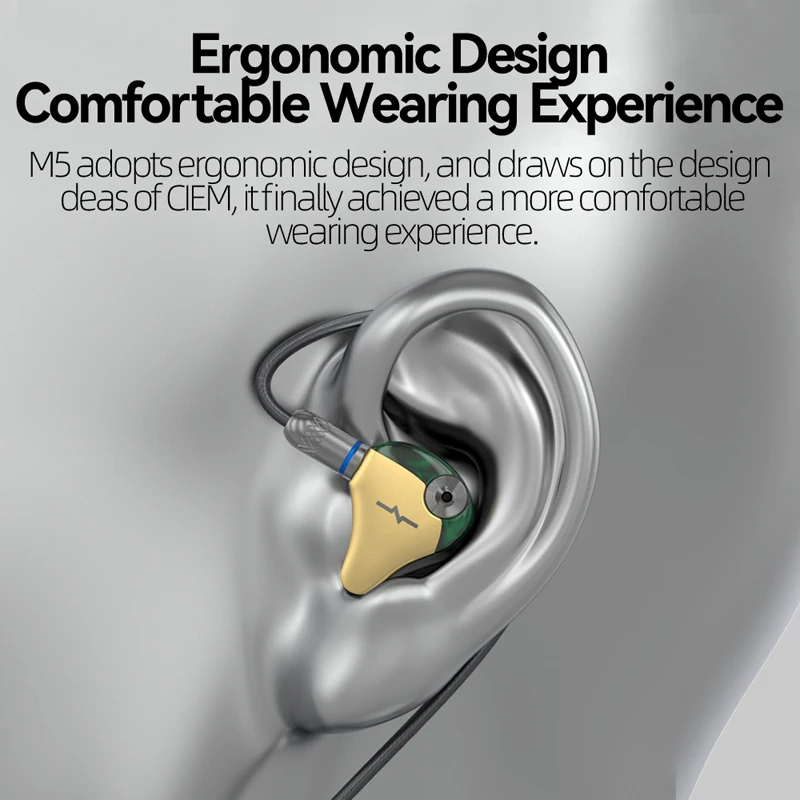 Наушники NiceHCK M5 Resin HIFI IEM 4BA + 1DD музыкальные наушники со съемным драйвером 0 78 мм