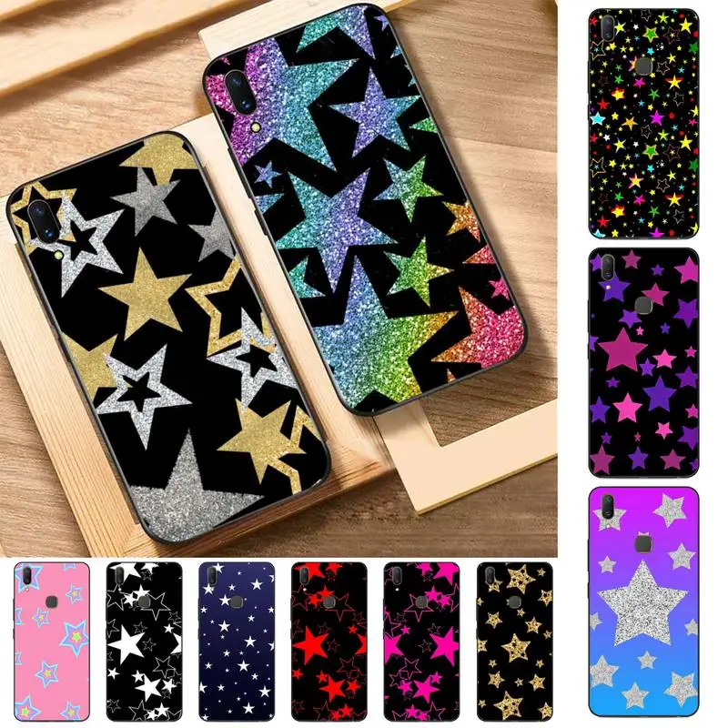 

Cool Silver Star Phone Case for Vivo Y91C Y11 17 19 17 67 81 Oppo A9 2020 Realme c3