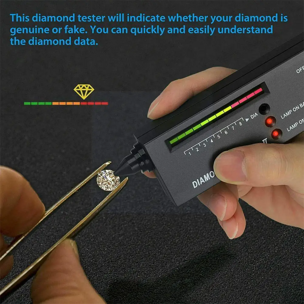 

Diamond Gems Tester Pen Portable Jewelry Gemstone Selector Indicator Test Jewelry Accurate Tool LED Reliable Tool U9A8