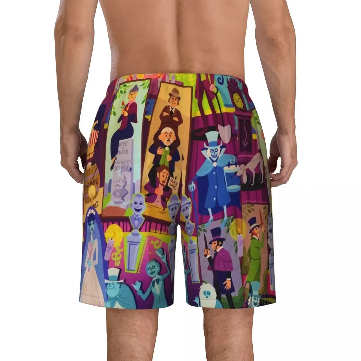 Пляжные шорты на заказ мужские быстросохнущие пляжные для Хэллоуина счастливые