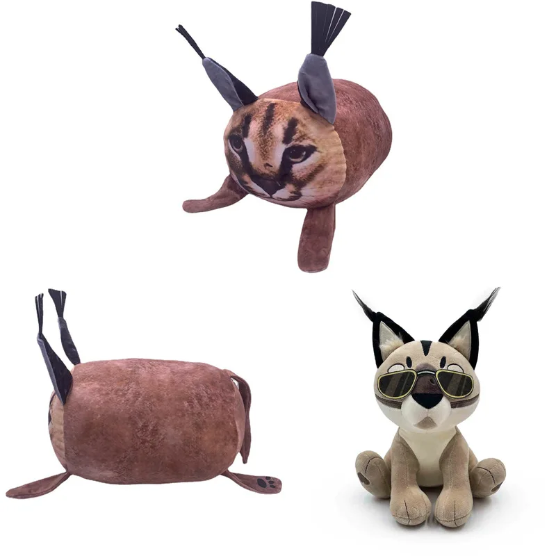 

30cm New Anime Floppa Plush Toy Cartoon Simulation Animal Print Caracal Pillow Kawaii Square Cat Soft Stuffed Doll Children Gift