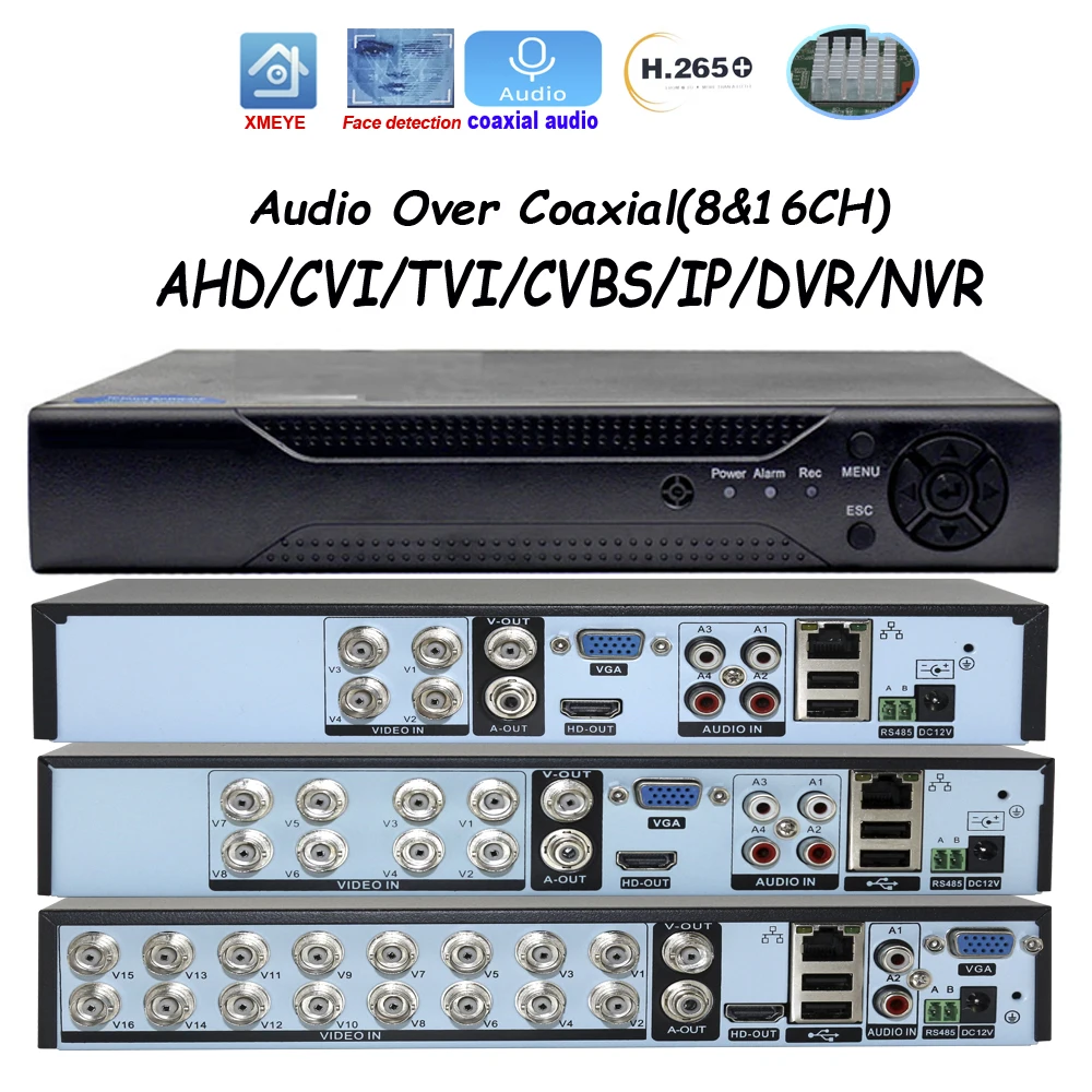 

Видеорегистратор Xmeye, аудиозаписывающее устройство с коаксиальным голосом, 4/8/16 каналов, DVR, система видеонаблюдения 5M-N 1080P, аналоговая IP-система 5 в 1 AHD TVI CVI