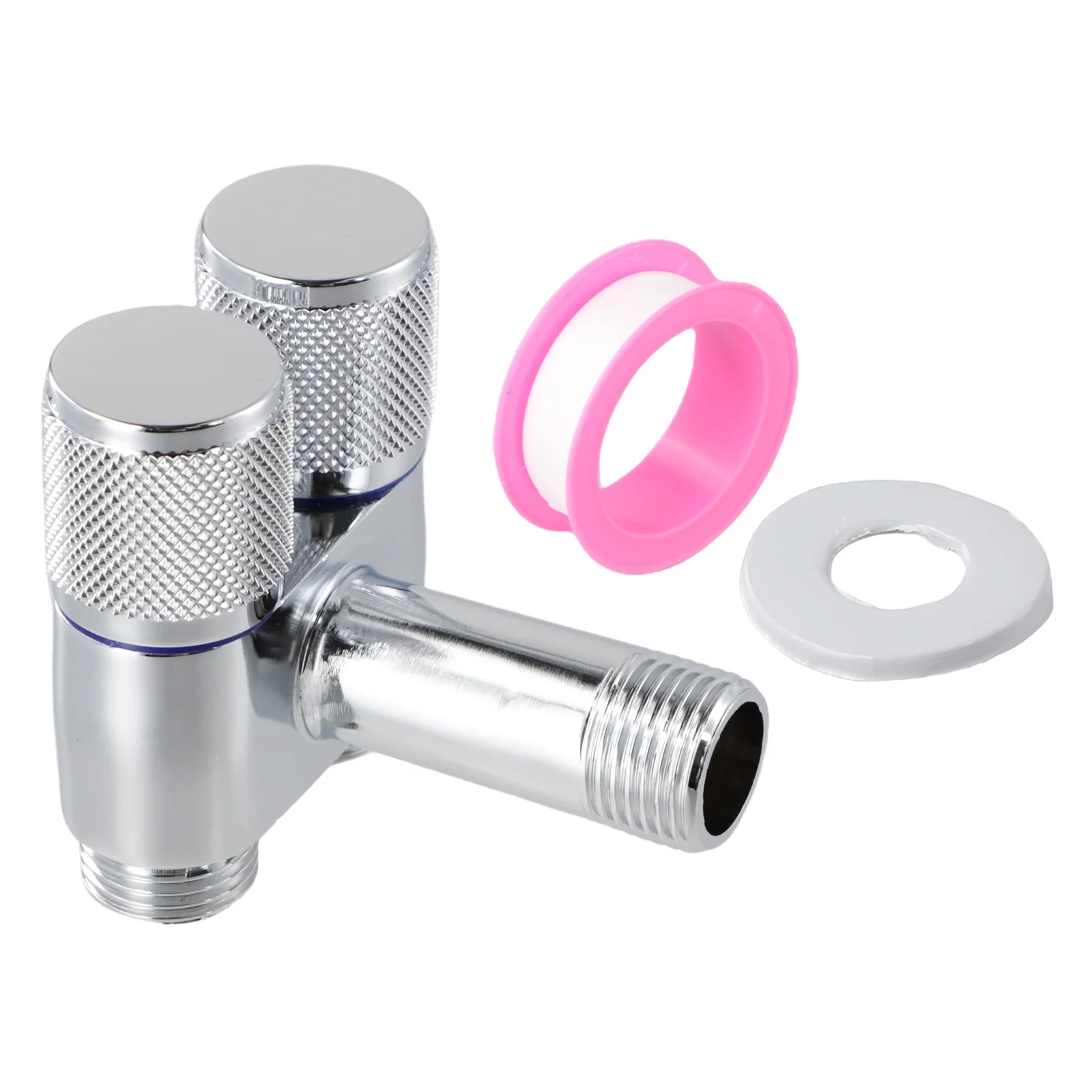 

Toilet Bidet Sprayer Triangle Valve 1 In Two Double Control Metal Handle Rotary Switch Shower Head Toilet Tool