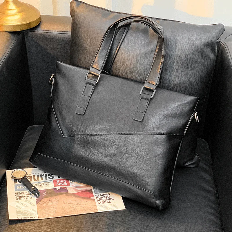 

Hand Luxury Shoulder Bag Large Satchels Messenger Handbag Bag Soft Business Men Briefcase Top-handle Men's Bags Men Leather