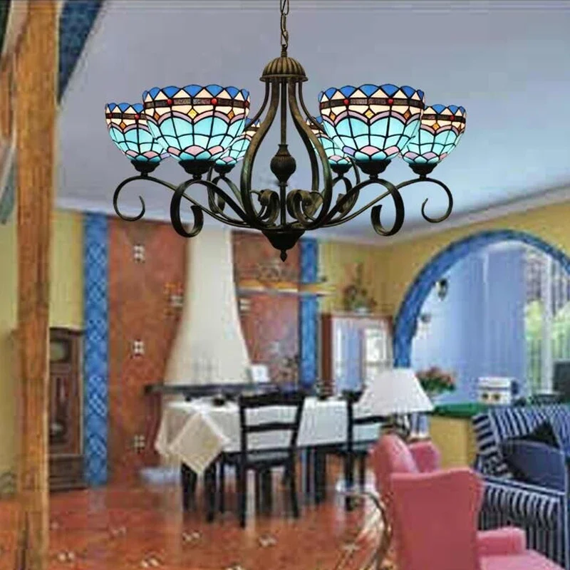 Подвесная лампа SOURA Tiffany в европейском стиле для гостиной винтажная креативная