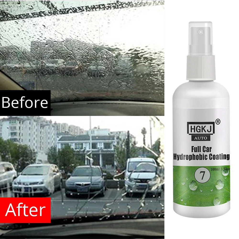 HGKJ-7 20ML-100ML Car Cleaning Super Hydrophobic Water Rain Repellent Spray Car Windshield Glass Coating Agent Repellent Agent