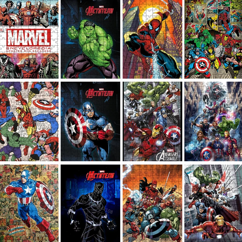 

Mavel Avengers Jigsaw Puzzles 300/500/1000 Pieces Cartoon Puzzle Handicraft Hobby Children's Educational Adult Decompression Toy