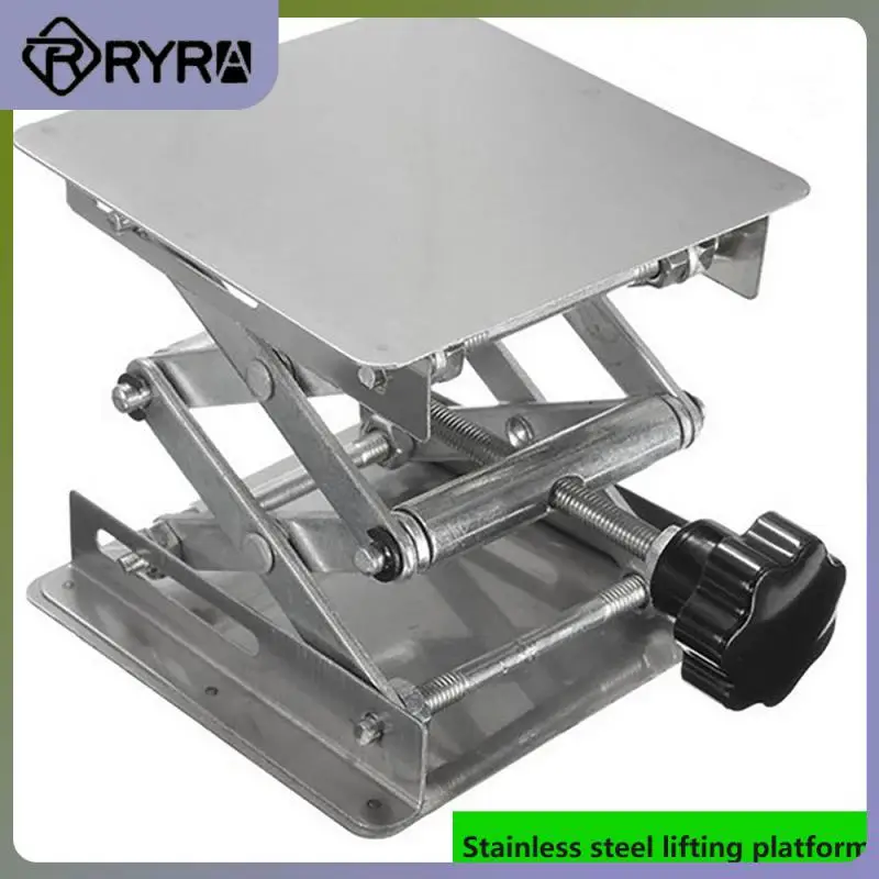 Stainless Steel Small Lifting Platform Table Manual Lift Table Lab Plate Woodworking Working Wood Tools For Laboratory Square