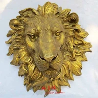 west art pure bronze sculpture carvings fierce beast of prey lion head statue garden decoration 100 real brass bronze