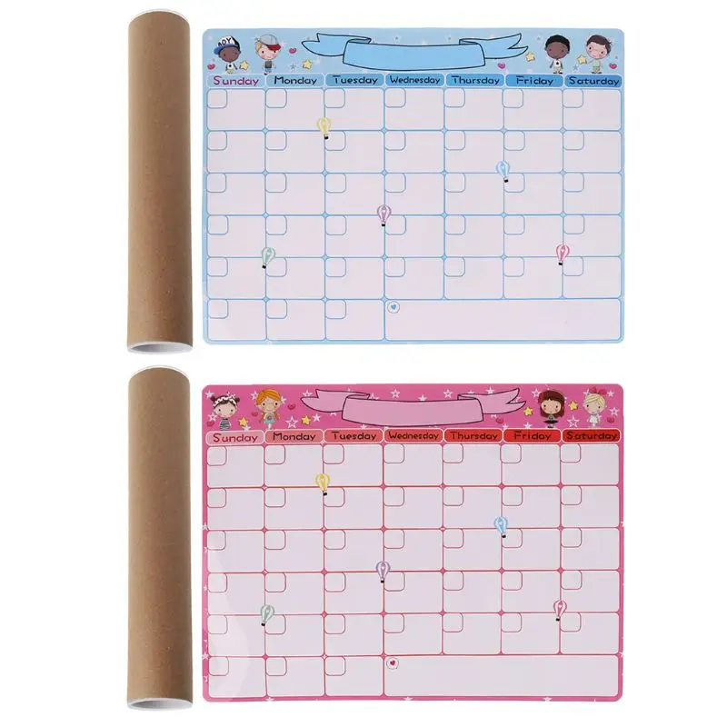 

H05A Cute Monthly Planner Magnetic Whiteboard Fridge Magnets Drawing Message Board Remind Memo Pad Calendar