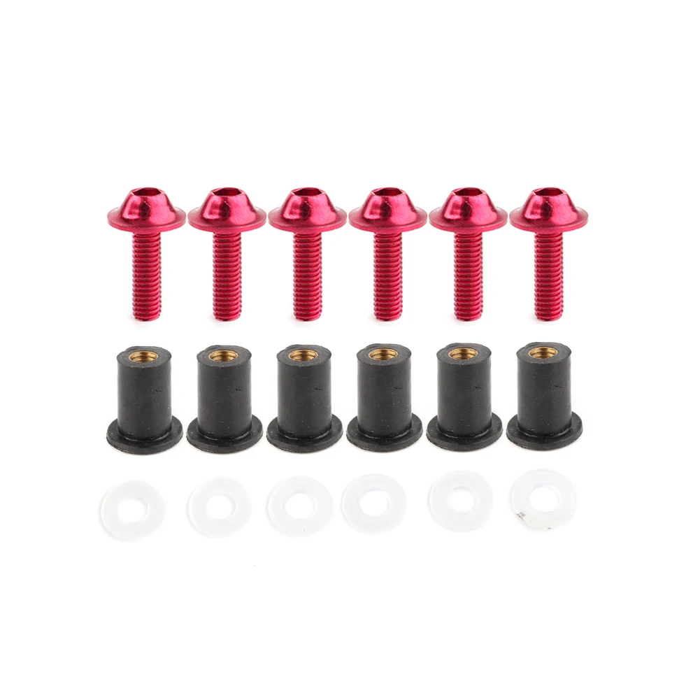 

6 шт. набор гаек с шипами для лобового стекла для Honda CBR600RR CBR900RR CBR1000RR VFR750 VFR800 CBR 600RR 900RR 1000RR