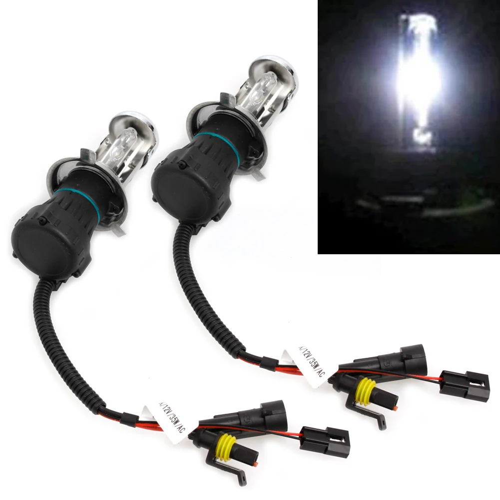 

2Pcs H4 6000K 35W Bi-Xenon Hi/Lo Beam for HID White Bulb Car Headlight Light Lam drop shipping
