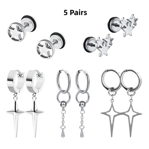 Серьги-кольца CHIEGEEY со звездами