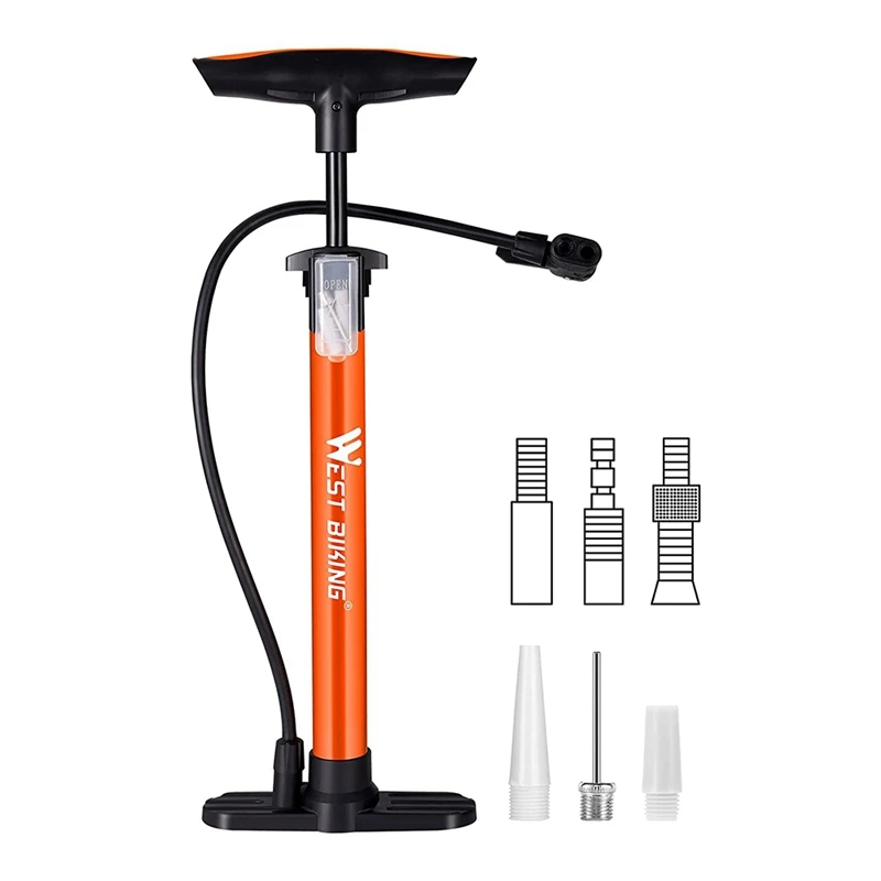 

WEST BIKING Bike Air Pump 160 PSI, Portable Bike Tire Pumps With Schrader And Presta Valve, Mini Floor Bicycle Air Pump