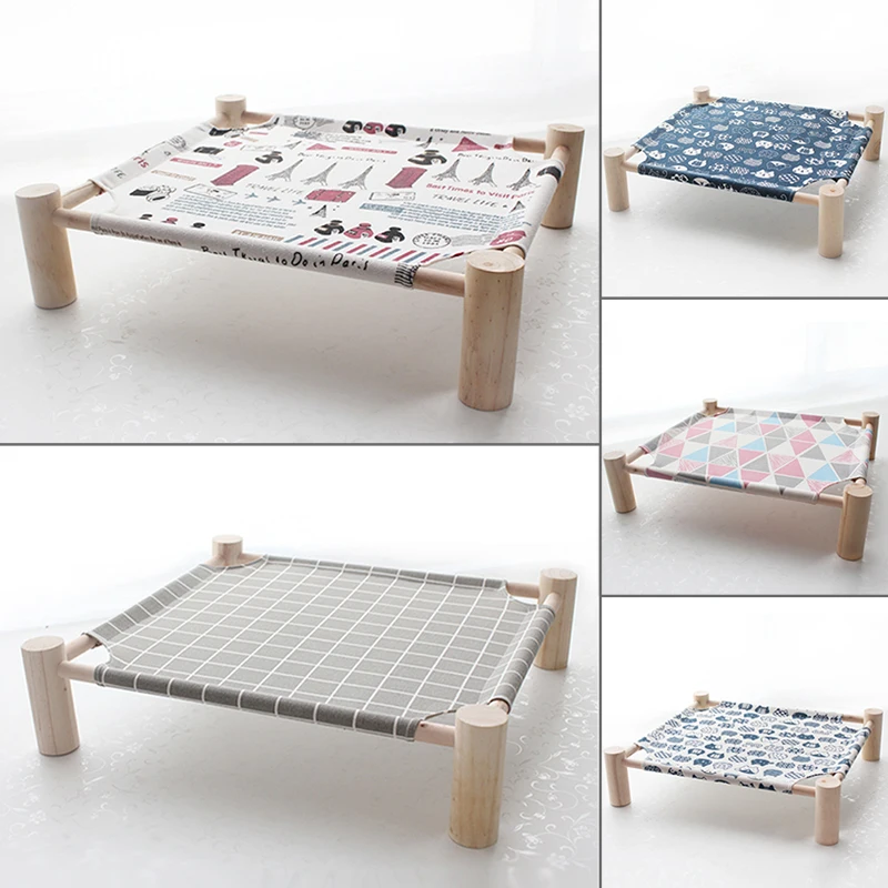 

Pet Cot Bed for Cat Dog Portable Elevated Summer Breathable Detachable Raised Puppy Nest Bed with Durable Canvas