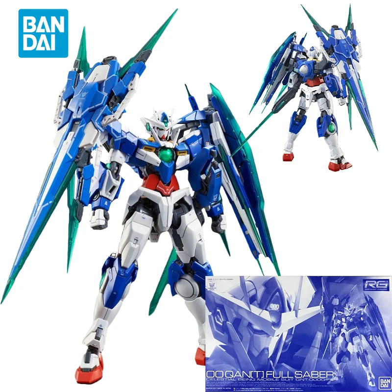 Прямая поставка с точки, Bandai, оригинальная аниме модель GUNDAM RG 1/144 00QAN[T], фигурка саблей в сборе, игрушки для детей