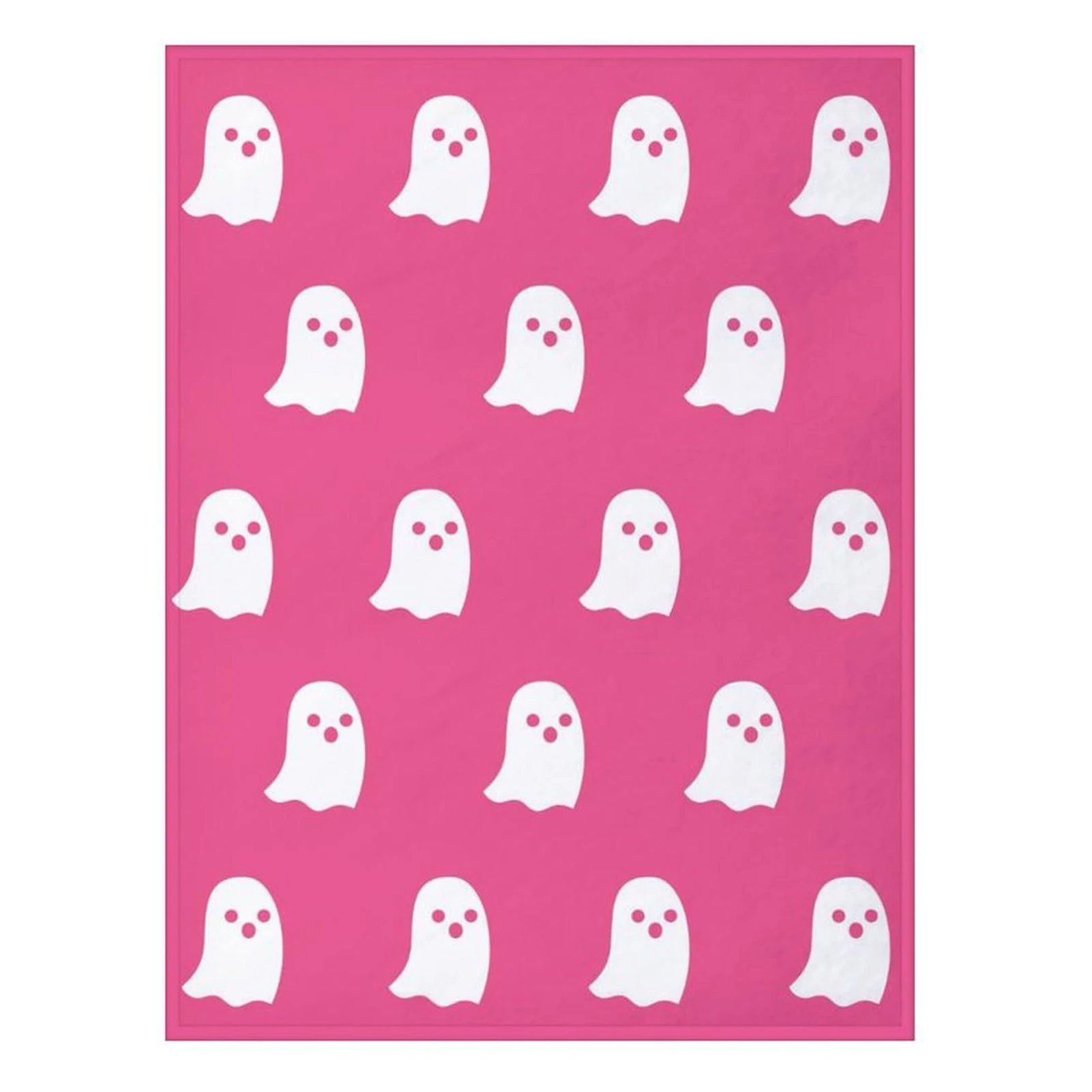 

Halloween Viral Pink Ghost Blanket Flannel Reversible Super Soft Blanket for Bedroom Bed Living Room Sofa