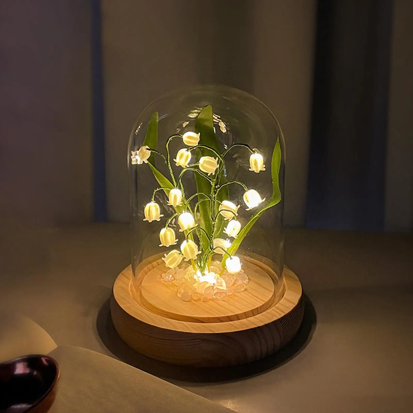 

Flower in Glass, Flowers Night Light, Home Decoration Gift for Her on Mother's Day, Birthday, Valentine Day