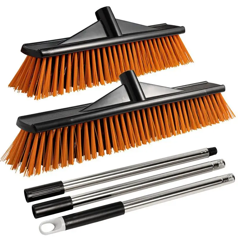 

Hard Bristle Broom Stiff Scrubber Brush Portable Floor Scrub Brush Grout Brush Outdoor Sweeping Brush For Warehouses Garages