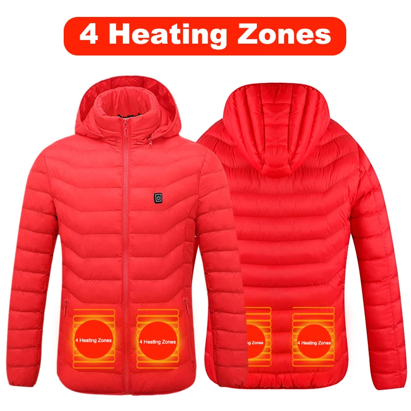 Men 9 Areas Heated Jacket USB Winter Outdoor Electric Heating Jackets Warm Sprots Thermal Coat Clothing Heatable Cotton jackets