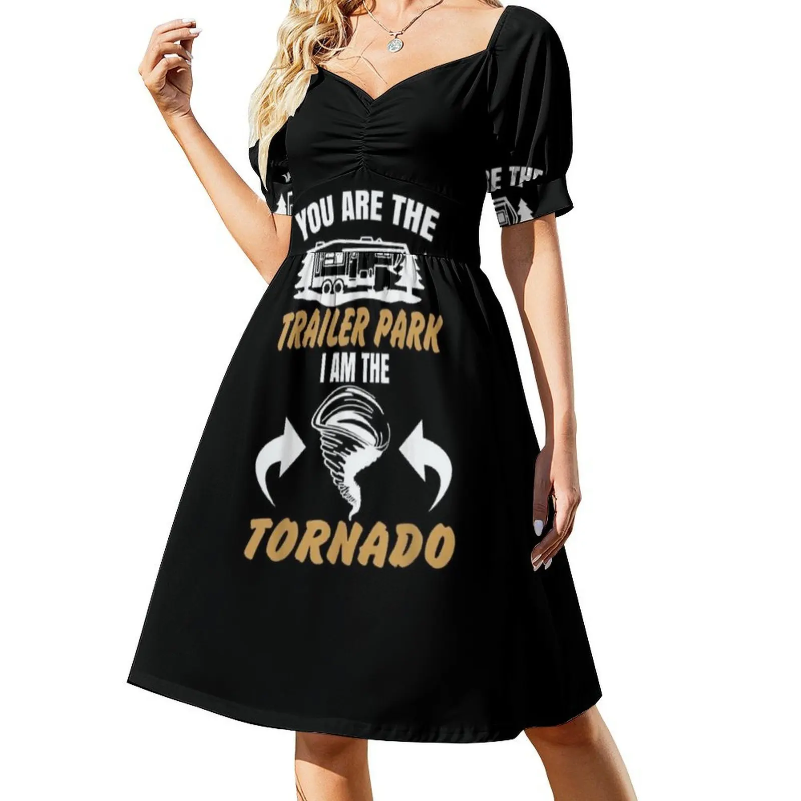Фото Женское уличное праздничное платье You Are The I Am The Tornado, модная клубная одежда с принтом для женщин, Tornado, забавная акула Wee №2