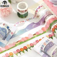 mr paper 9 styles 2 rolls small fresh combination washi tape hand painted hand account diy decorative material sticker tape