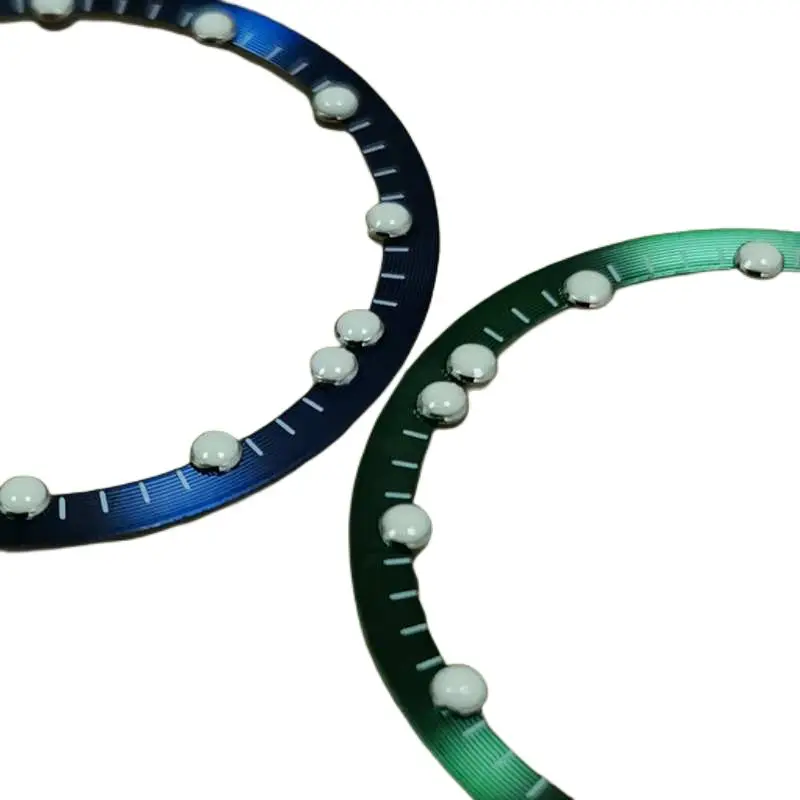 Mod 28.5mm NH70 Watch Replacement Accessories Green Luminous Bead Chapter Ring Hollow Skeleton Dial Fits for NH70 Movement