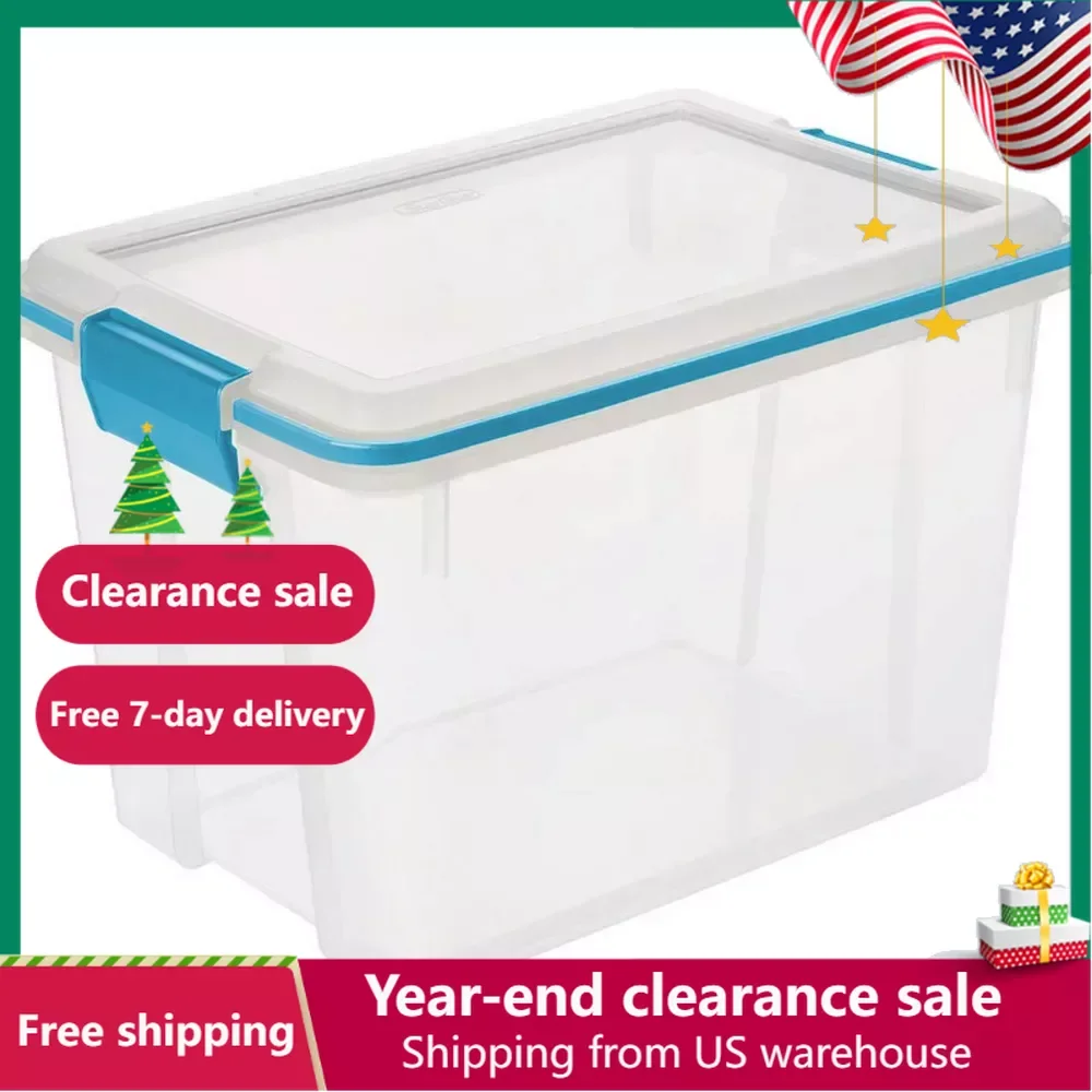 

Plastic Box Organizer Set of 6 Boxes for Storage Containers 20 Qt. Gasket Box Plastic Free Shipping Blue Aquarium Bedroom Home