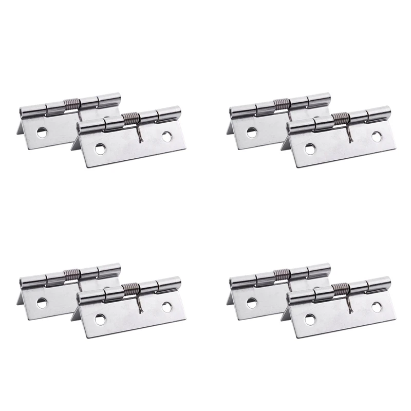 Furniture Cabinet With 50 X 38 X 5Mm, Spring Hinges Made Of Stainless Steel, Silver, 8 Pieces