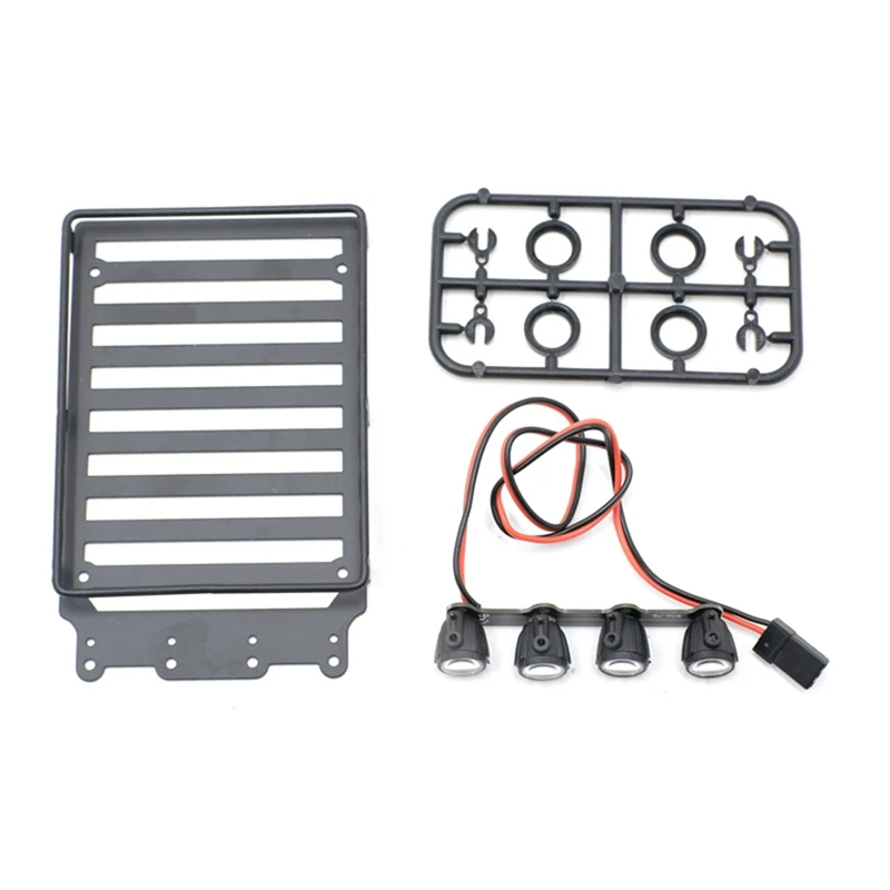 

Metal Roof Rack Luggage Carrier Tray With Spotlight LED Light For Axial SCX24 1/24 RC Crawler Car Upgrade Parts