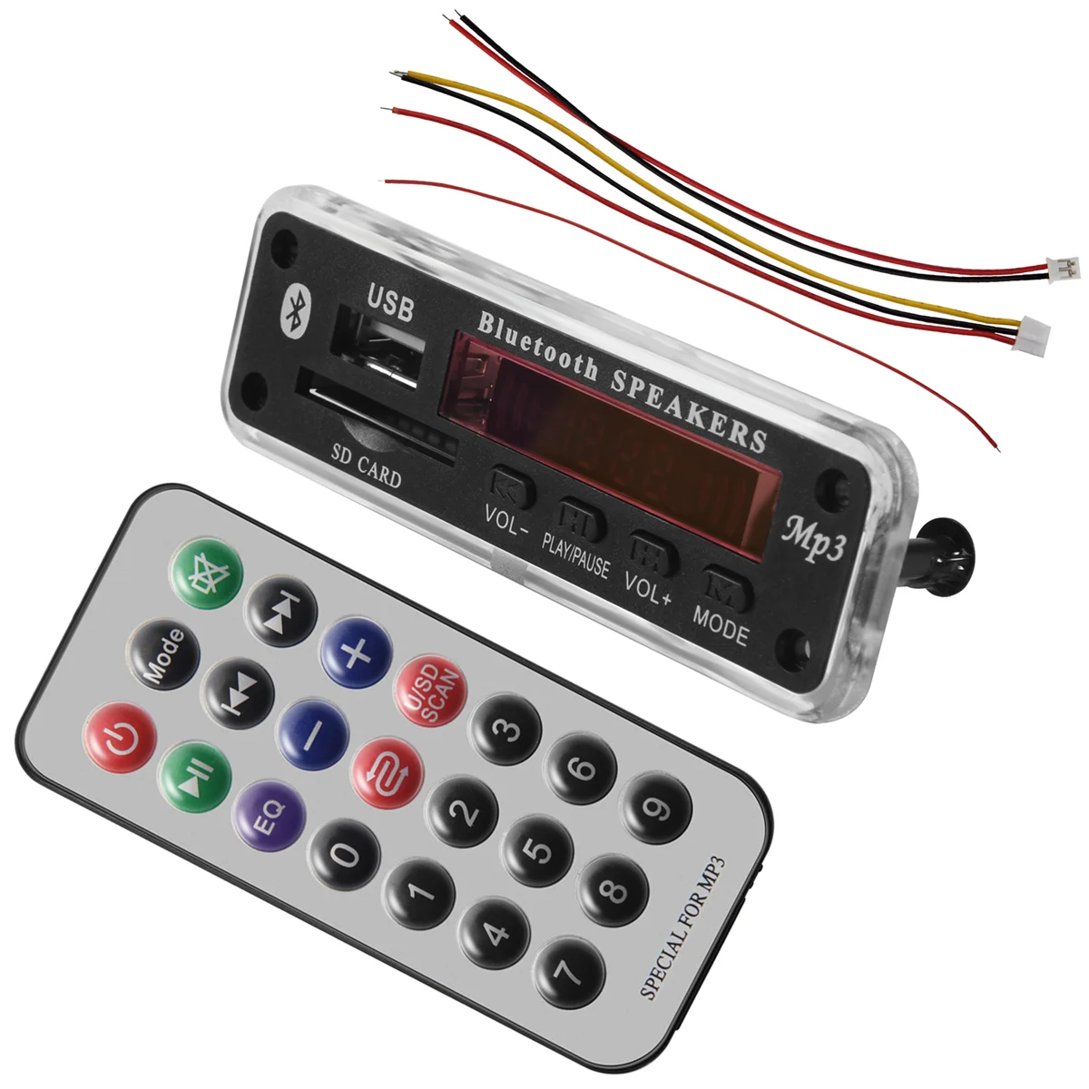 Плата аудиодекодера постоянного тока 5 В/12 В Bluetooth 0 аудиомодуль USB Aux Sd FM-радио без