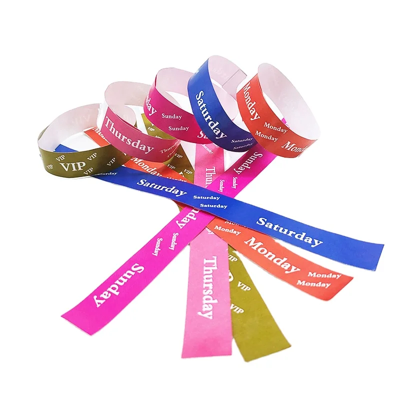 

DDJOY One time use Tyvek Band Paper Wristbands Promotional Custom Printed Logo Waterproof Wristband for Event