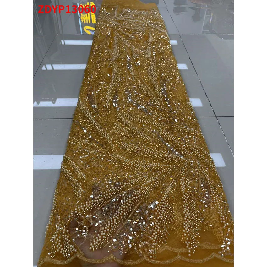 Африканская одежда вышивка бисером блестки кружевная ткань тюль сетка