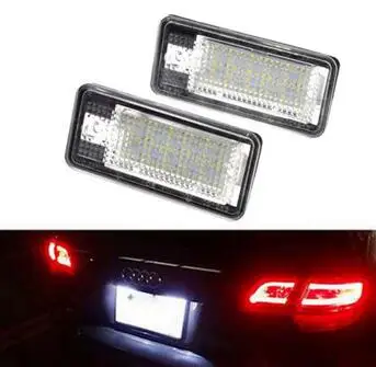 

2* 18LED 6000K LED License Plate Light For Audi A3 S3 A4 S4 B6 B7 A6 Audi Only Waterproof 2*