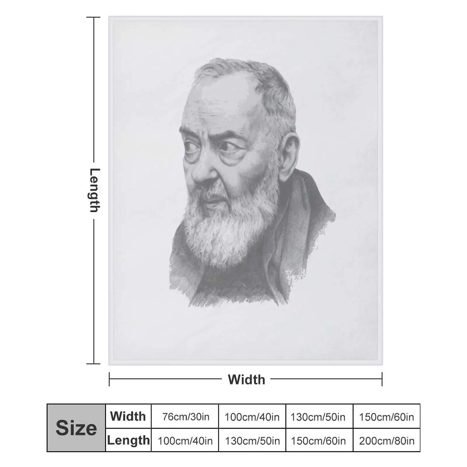 Одеяло с портретом Saint Padre Pio для дивана одеяла ретро