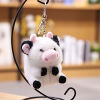 cartoon calf schoolbag small pendant cow doll plush toy small doll cloth doll cute plush keychain kawaii keychain