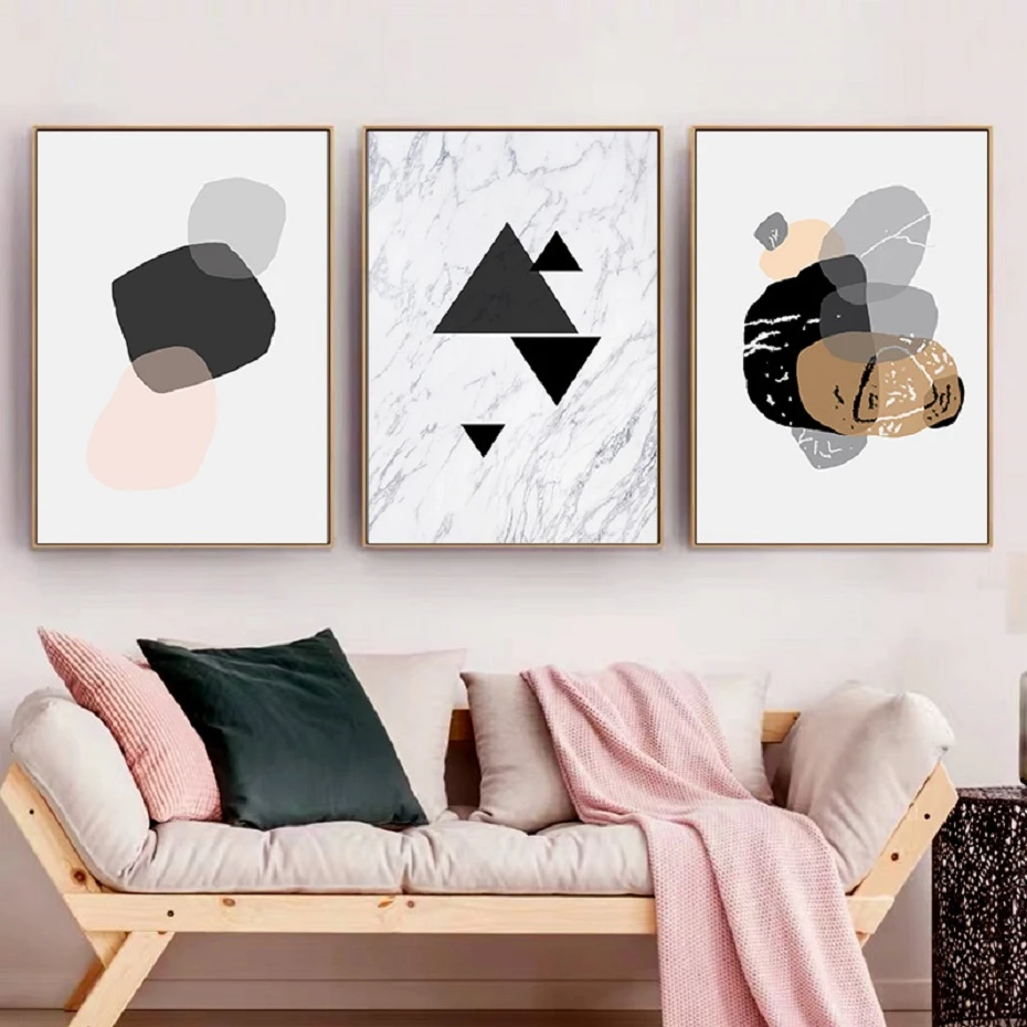 Геометрическая абстрактная картина на холсте постер мраморный фон принты