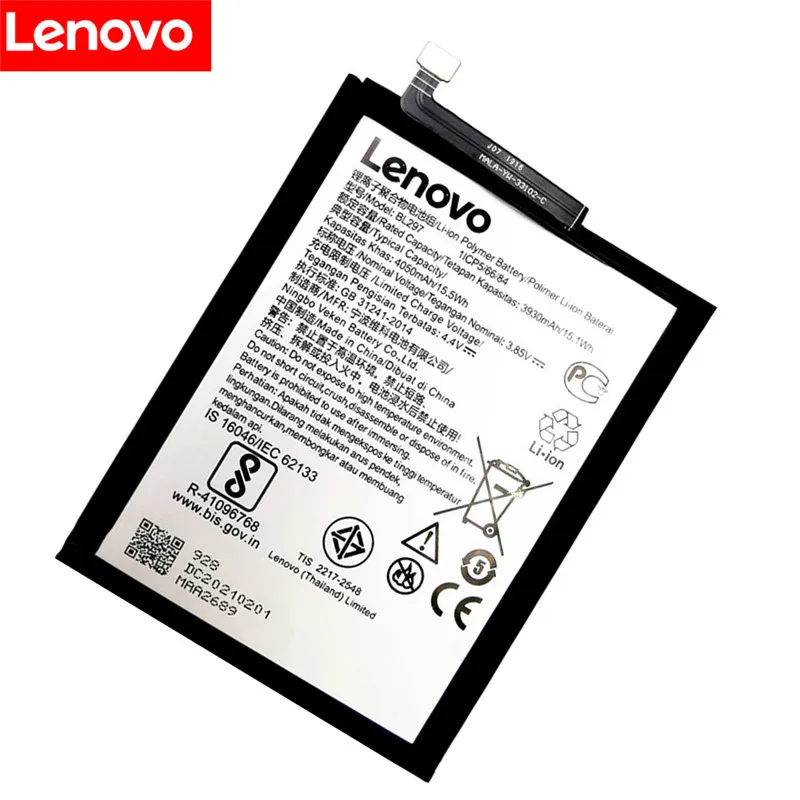 100 original high quality 4050mah bl297 battery for lenovo k5 pro l38111 l38041 z6 lite 6 3 inch cell phone batteries tools free global shipping