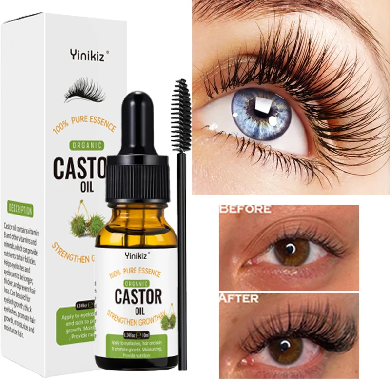 

Natural Castor Oil Eyelash Growth Enhancer New Lashes Lengthen Serum Products Nourishing Thick Eyebrow Essence Eye Care Makeup