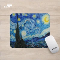 small mouse pad abstract van gogh illustration gamer cabinet keyboard desk mat computer gaming accessories anime soft materials
