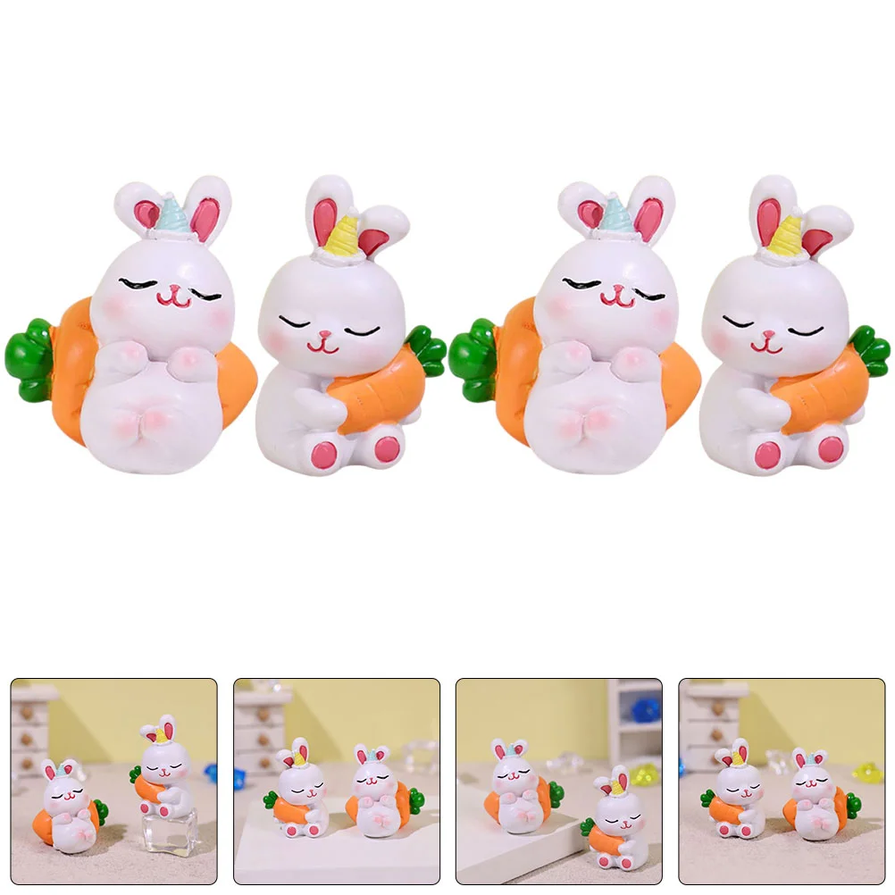 

Rabbit Bunny Easter Miniature Toys Figurine Ornament Statue Figurines Figures Decoration Resin Cupcake Toy Toppers Bonsai Animal